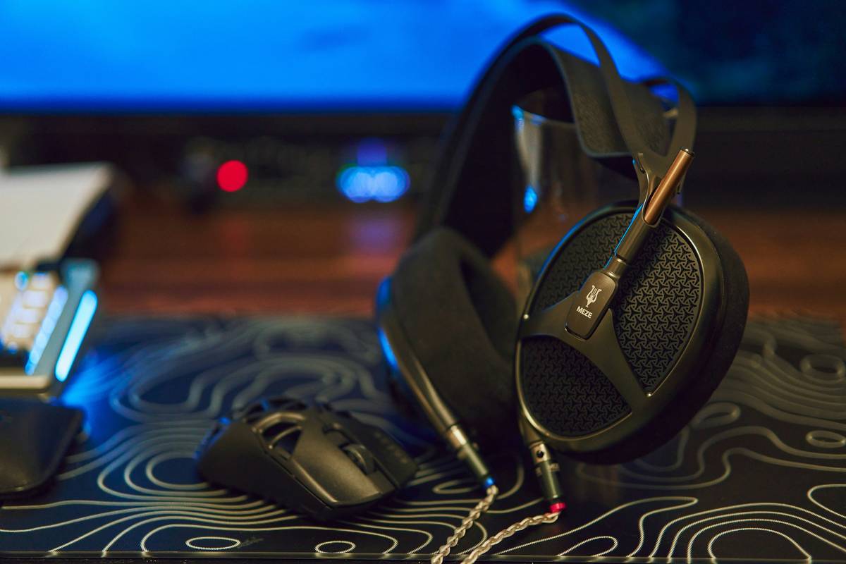 Close-up of high-end pc speaker system gaming components showing tweeter and woofer materials
